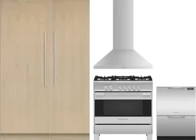 5 Piece Package Includes Refrigerator, Freezer, Range, Hood And Dishwasher